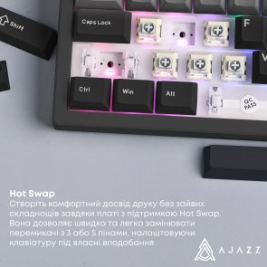 Клавіатура Ajazz AK650 Day Dream Switches ENG/UKR USB Gradient Black/Grey (AK650-DD-BG)