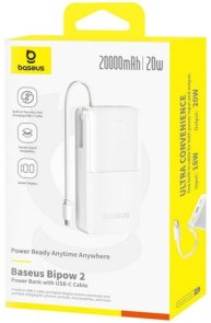 Батарея універсальна Baseus Bipow 2 20000mAh 20W White (P10077101213-01)