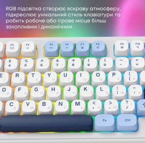 Клавіатура, Ajazz AF98 Plus ENG/UKR USB/WL/BT, Glacier Blue ( Gaming )