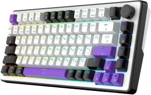 Фото: Клавіатура Hator Hellyberry HK75 Mechanical Linear Wireless/BT White/Violet (HK75 wireless) № 3 | KTC