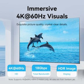 Кабель HDMI to HDMI 20m, Vention, v2.0, PVC, Black