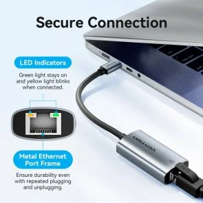 Фото: Мережева карта Vention USB-C - Gigabit Ethernet (CFPHB) № 4 | KTC