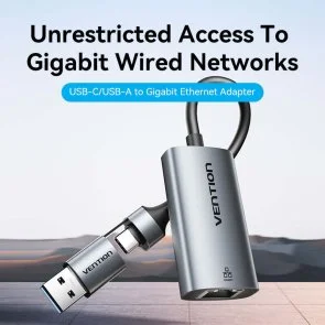 Фото: Мережева карта Vention USB-C/USB-A to Gigabit Ethernet (CFQHB) № 2 | KTC