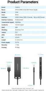 Фото: USB-хаб Vention 5in1 0.15m Black (CHMBB) № 8 | KTC