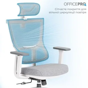 Фото: Крісло OfficePro Elegant OC600 White/Light Gray (OC600-W-LG-LG) № 10 | KTC