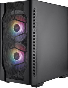 Корпус 1stPlayer D4-M-BK-2F1P-1F1 Black with window