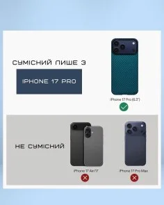 Фото: Чохол Pitaka for Apple iPhone 17 Pro - Ultra-Slim Twill Blue/Grey (KI1706BP) № 7 | KTC