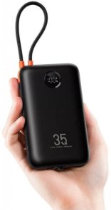 Батарея універсальна Veger K2 20000mAh 35W Built-in Cables Lightning / Type-C Black (6977525750120)