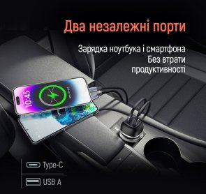 Автомобільний зарядний пристрій ColorWay 83W PD QC3.0 Black (CW-CHA068PD-BK)