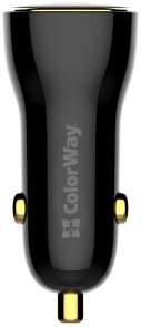 Автомобільний зарядний пристрій ColorWay 60W PD QC3.0 Black (CW-CHA046PD-BK)