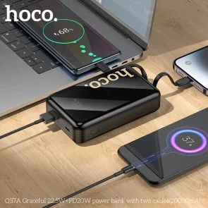 Фото: Батарея універсальна Hoco Q37A Graceful 20000mah 22.5W Black (6942007644921) № 4 | KTC