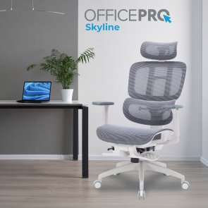 Крісло OfficePro Skyline Footrest OC750 White/Dark Gray (OC750-W-DG-DG)