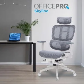 Фото: Крісло OfficePro Skyline Footrest OC750 White/Dark Gray (OC750-W-DG-DG) № 9 | KTC