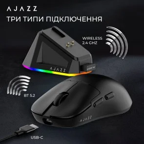 Фото: Миша Ajazz AJ159P MC WL/BT/USB Black (AJ159P-MC-B) № 8 | KTC