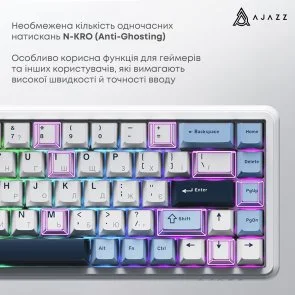 Фото: Клавіатура Ajazz AK680 Max Magnetic Switch RGB WL/BT/USB White (AK680-M-BWD-A) № 8 | KTC