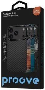 Фото: Чохол Proove for iPhone 16 Pro Max - Carbon Slim with Magnetic Ring Black (PCCSIP16PM02) № 3 | KTC