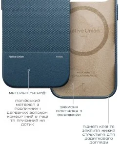 Фото: Чохол Native Union for Apple iPhone 17 Pro - RE Classic Navy (RECLA-NAV-NP25P) № 5 | KTC