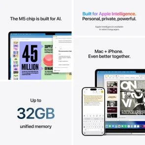 Фото: Ноутбук Apple MacBook Air 15.3 M5 10GPU Silver (Z1LQ0019D) № 5 | KTC