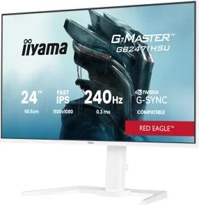 Фото: Монітор iiyama GB2471HSU-W1 White - 23.8" IPS / 1920×1080 / 240 Гц / Nvidia G-Sync Compatible, Adaptive Sync / Pivot / HAS № 3 | KTC