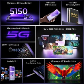 Смартфон Oukitel C6 5G 8/256GB Black (C6_5G_BK)