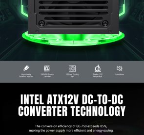 Блок живлення Gamemax 750W GE-750, ATX, Fan 12cm, 80+ Bronze