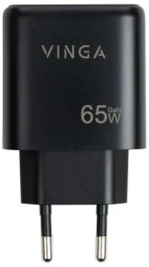 Фото: Зарядний пристрій Vinga GaN 65W Black (VCPCHCA65B) № 5 | KTC