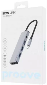 Фото: USB-хаб Proove Iron Link 5in1 Silver (HBIL00010604) № 3 | KTC