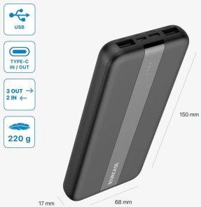 Батарея універсальна Riva RivaPower VA2041 10000mAh 10W Black (RIVAPOWER VA2041 (Black))
