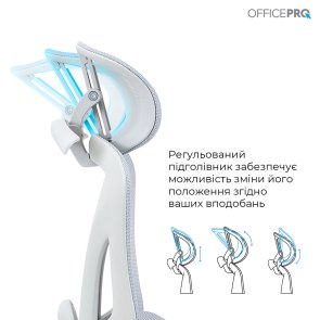 Крісло OfficePro Elite OC950GLB Gray/Light Blue