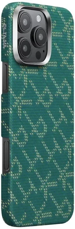 Фото: Чохол Pitaka for Apple iPhone 16 Pro Max - Tactile Woven Monogram Green/Gold (KI1601PTKP) № 2 | KTC