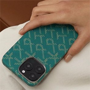 Чохол Pitaka for Apple iPhone 16 Pro - Tactile Woven Monogram Green/Gold (KI1601PTK)