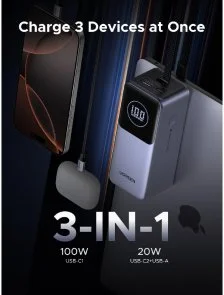 Фото: Батарея універсальна UGREEN PB723 20000mAh 130W Space Grey (55365B) № 8 | KTC