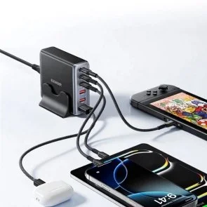 Фото: Зарядний пристрій Essager Engine 85W Desktop Charging Station Black (EZC85W-SXB0G-Z) № 5 | KTC