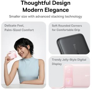 Батарея універсальна Baseus EnerFill FC11 10000mAh 22.5W Cosmic Black + Built-in Cables Lightning / Type-C (E0027R04)