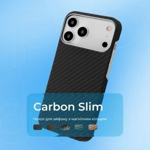 Фото: Чохол Proove for Apple iPhone 16 - Carbon Slim with Magnetic Ring Onyx (PCCSIP160060) № 7 | KTC