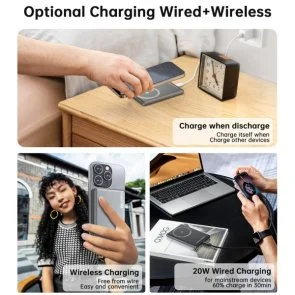 Фото: Батарея універсальна Choetech B738 Magnetic Wireless 5000mAh 20W Qi 15W Black (B738-CCBK) № 8 | KTC