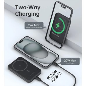 Батарея універсальна Choetech B709 Magnetic Wireless 5000mAh 20W Qi 15W Black (B709-CCBK)