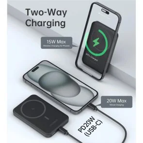 Фото: Батарея універсальна Choetech B709 Magnetic Wireless 5000mAh 20W Qi 15W Black (B709-CCBK) № 4 | KTC