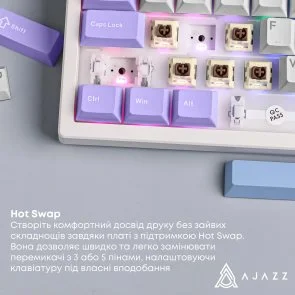 Фото: Клавіатура Ajazz AK980 V2 Maillard Switch WL/BT/USB White (AK980-V2-M-PWB) № 13 | KTC