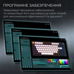 Фото: Клавіатура GamePro Asgard Valhalla QLAB Sakura Switch WL/BT/USB Black (MK160-B-QS-PRO) № 11 | KTC