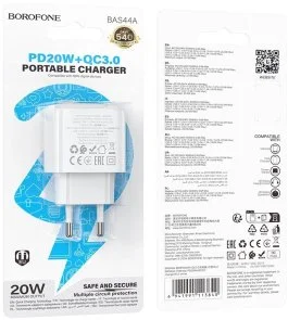 Фото: Зарядний пристрій BOROFONE BAS44A Potential PD QC3.0 20W White (6941991113840) № 7 | KTC