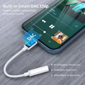 Фото: Перехідник Choetech Lightning / jack 3.5mm F 0.1m White (AUX005) № 4 | KTC