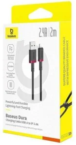 Фото: Кабель Baseus Dura Series 2.4A AM / Lightning 2m Black/Red (P10377801U01-03) № 6 | KTC