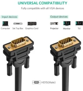 Фото: Кабель UGREEN VG101 VGA / VGA 3m Black (11631) № 4 | KTC