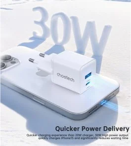Фото: Зарядний пристрій Choetech PD5012 30W White (PD5012-EU-WH) № 4 | KTC