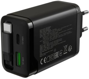 Зарядний пристрій Canyon OnCharge 65RC GaN 65W Black (CNS-CURC65ACB)