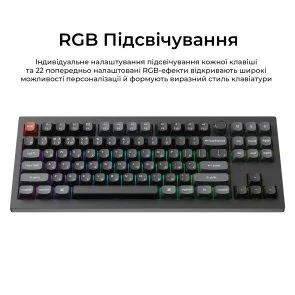 Фото: Клавіатура Keychron V3 Ultra Keychron Red Switch RGB Black (V3U-D1-UA) № 14 | KTC