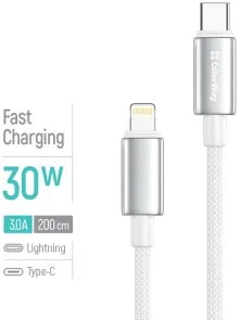 Фото: Кабель ColorWay zinc alloy braided 30W Type-C / Lightning 2m White (CW-CBPDCL099-WT) № 5 | KTC