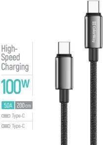 Кабель ColorWay CBPDCC099 100W 5A Type-C / Type-C 2m Black (CW-CBPDCC099-BK)