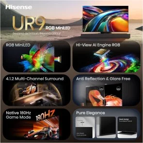Фото: Телевізор RGB MiniLED Hisense 65UR9S (Smart TV, Wi-Fi, 3840x2160) № 7 | KTC